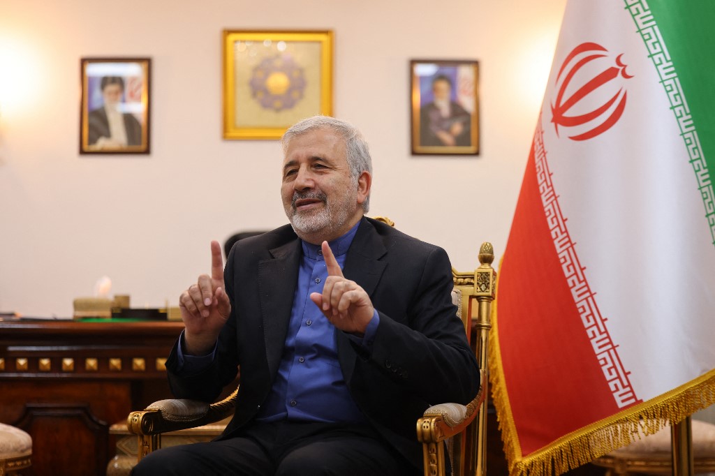 Iran's ambassador to Saudi Arabia, Alireza Enayati, speaks during an interview with AFP at the Iranian embassy in Riyadh on March 5, 2026.