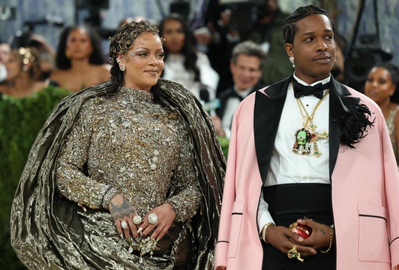 Rihanna and US rapper ASAP Rocky arrive for the 2026 Met Gala