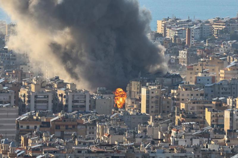 Smoke plumes billow following Israeli bombardment on Beirut